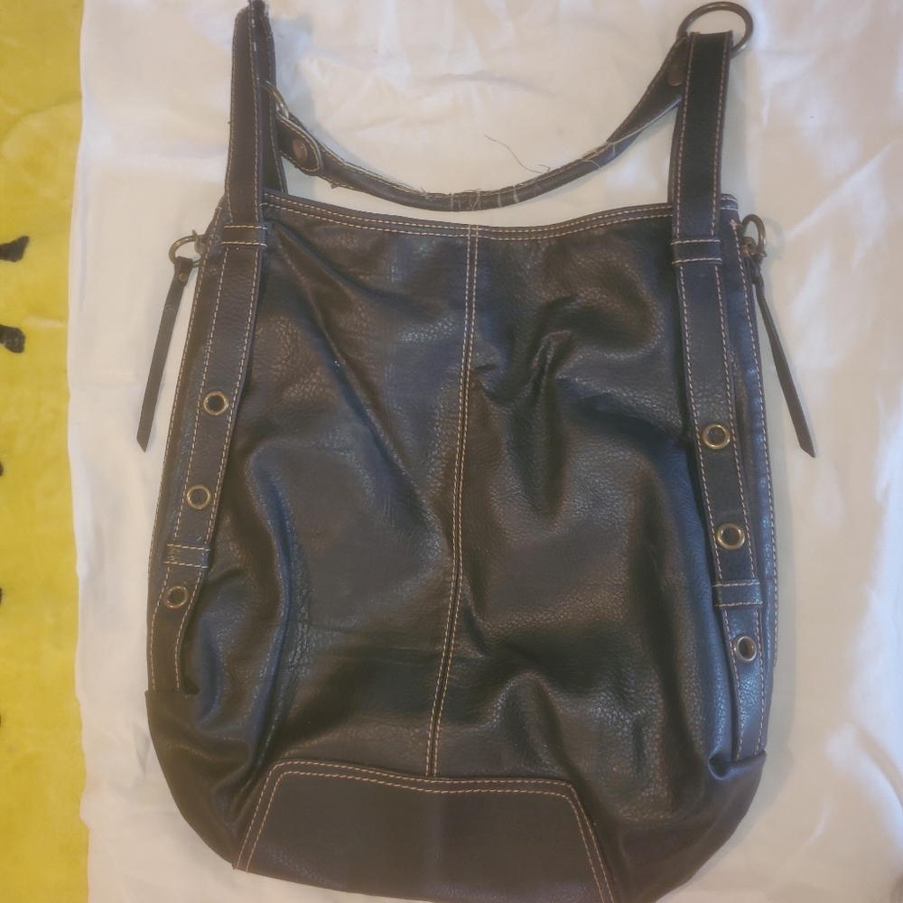Black leather large purse